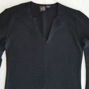 Armani Exchange Ribbed Cardigan Sweater Black
